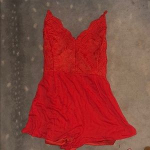red lace romper